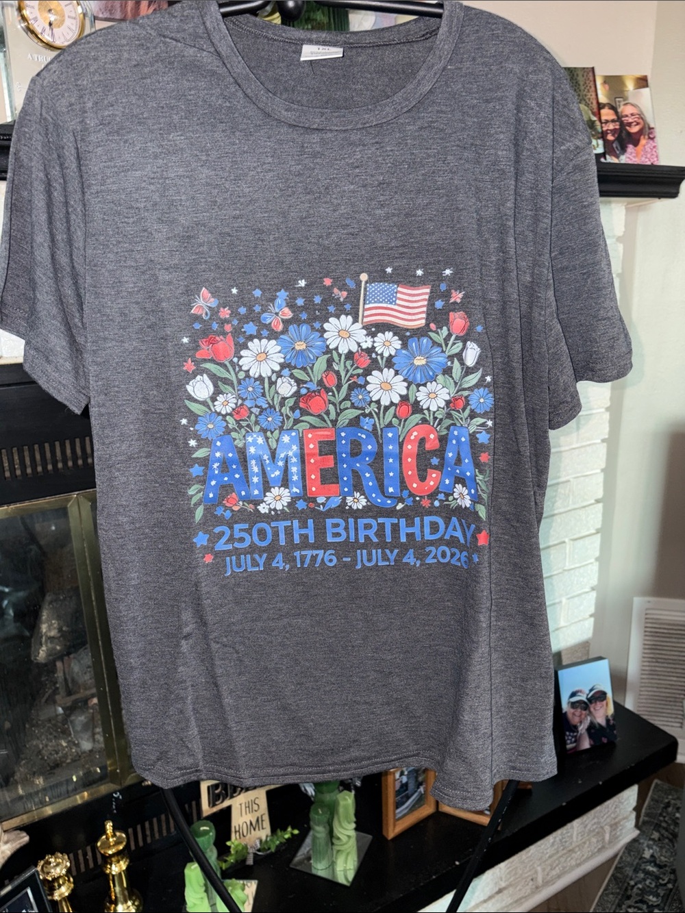 America 250th Birthday Graphic Tee - Gray